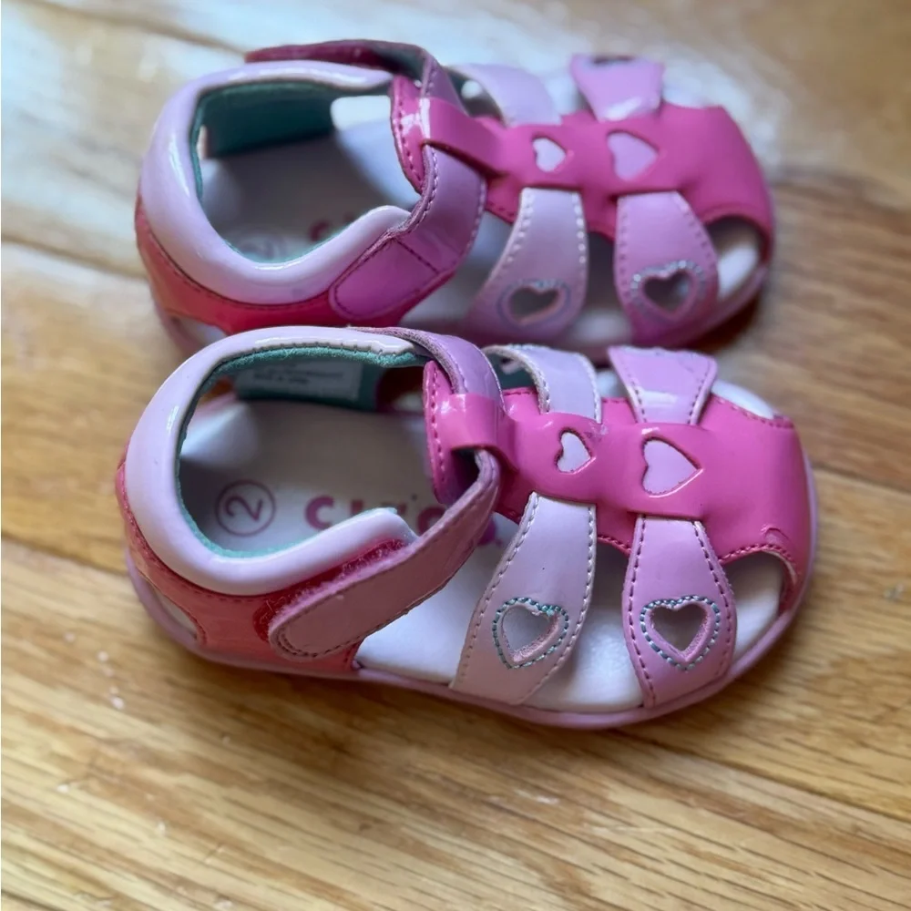 Pink Heart Kids Sandals